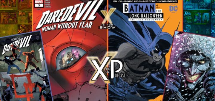 Daredevil: Venom War & Woman Without Fear (Marvel) and Batman: The Last Halloween & Joker: The World (DC)